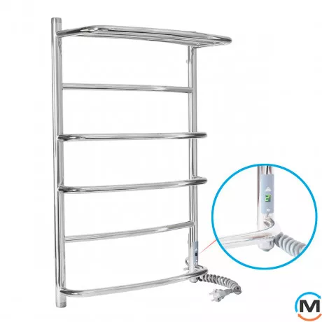 Сушка для рушників електрична Laris Єврофлеш П6 500 х 800 з полицею Е (підкл. праворуч), Виконання: Правий, Висота (мм): 812, фото 