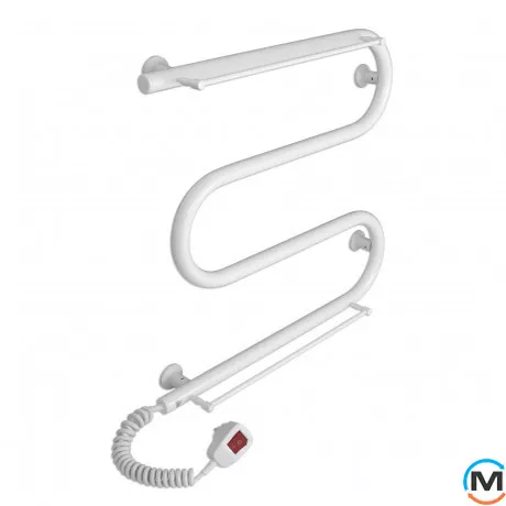 Сушка для рушників електричний Laris Зебра Змійовик 25 ЧК3 500 х 500 Е з 2-ма полицями (підкл. зліва), фото 