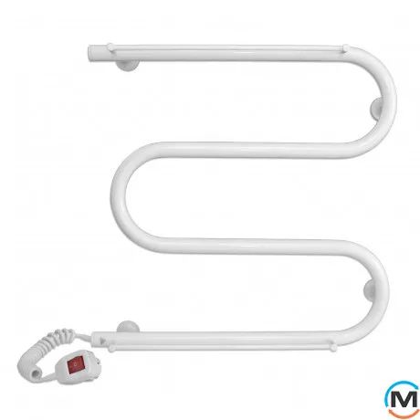 Сушка для рушників електричний Laris Зебра Змійовик 25 ЧК3 500 х 500 Е з 2-ма полицями (підкл. зліва), фото , зображення 3