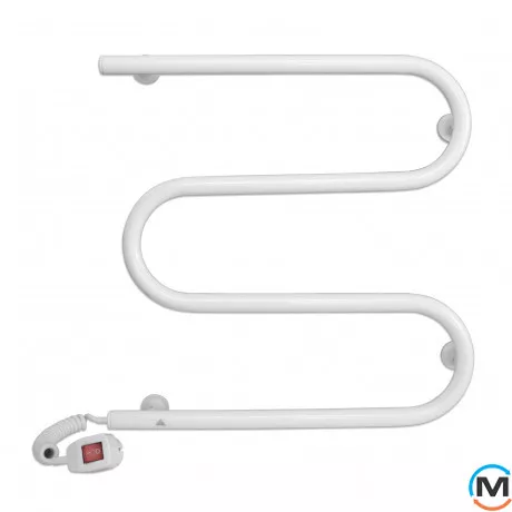 Полотенцесушитель электрический Laris Зебра Змеевик 25 ЧК3 500 х 500 Э (подкл. слева), фото , изображение 4