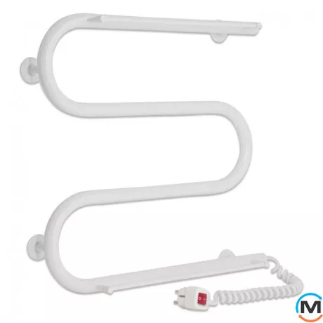 Полотенцесушитель электрический Laris Зебра Змеевик 25 ЧК3 500 х 500 Э с 2-мя полками (подкл. справа, фото 