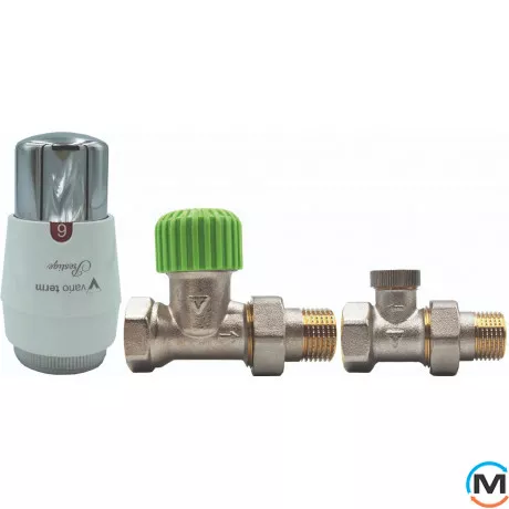 Комплект термостатический Vario Term Никель Econ PRESTIGE прямой EGS0201C/FP, фото 