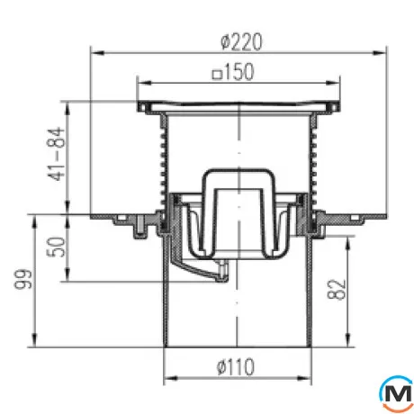 Трап із вертикальним випуском MCH 386E, Випуск сифону: Вертикальний, фото , зображення 2