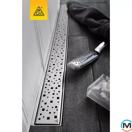 Душовий канал MCH CH 350 SN 3 з ґратами "Квадрати", Монтажна довжина (мм): 415, фото , зображення 3