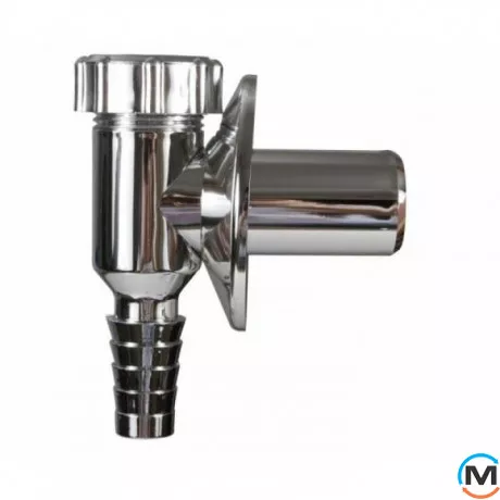 Сифон со штуцером MCH для стиральной машины  к канализации D32 цвет хром, Цвет: Хром, фото 