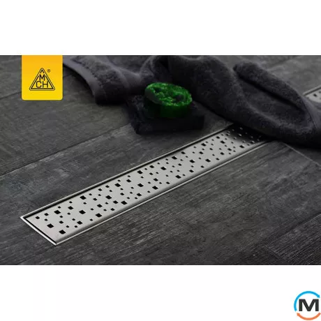 Душевой канал MCH CH 850 SN 1 с решеткой "Квадраты", Монтажная длина (мм): 915, фото , изображение 2