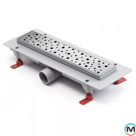 Душевый канал MCH CH 350 SN 1 с решеткой "Квадраты", Монтажная длина (мм): 415, фото 