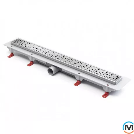 Душевый канал MCH CH 650 SN 1 с решеткой "Квадраты", Монтажная длина (мм): 715, фото 