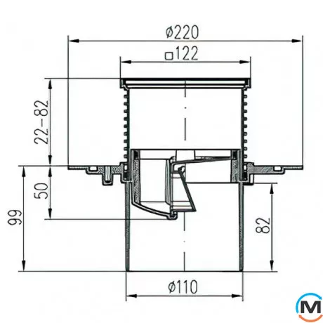 Трап с вертикальным выпуском MCH C 384 A, фото , изображение 2