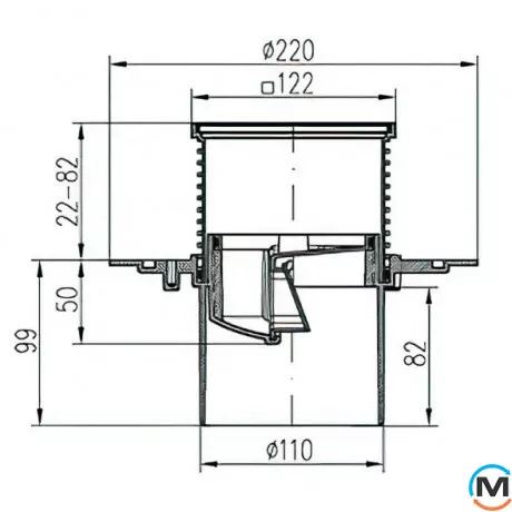 Трап із вертикальним випуском MCH G384 NA, фото , зображення 2