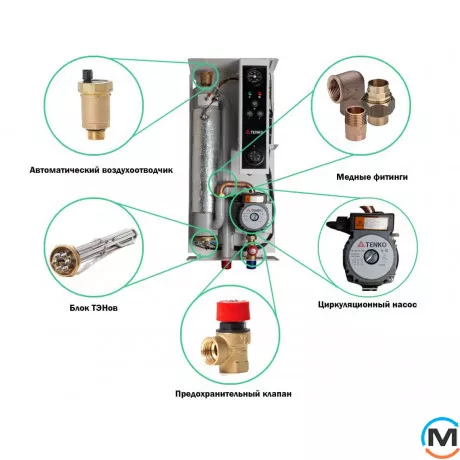 Котел электрический Tenko cтандарт 9_220(d), Тепловая мощность (кВт): 9, Электропитание: 220 V, фото , изображение 9