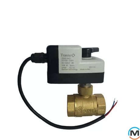 2-ходовий кульовий клапан н/в 1 1/4" DN32 з самоповернення. Електроприводом Tervix Pro Line ZERG, Діаметр різьблення: 1 1/4", Управління: 2 точки, фото , зображення 5