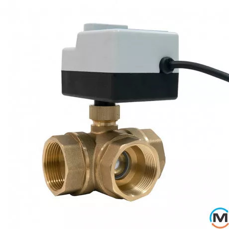 3-ходовий кульовий клапан н/з 1/2" DN15 з електроприводом Tervix Pro Line ORC 3-way, Діаметр різьблення: 1/2", Положення приводу: Нормально закрито, Управління: 3 точки, фото , зображення 4