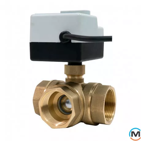 3-ходовий кульовий клапан н/з 3/4" DN20 з електроприводом Tervix Pro Line ORC 3-way, Діаметр різьблення: 3/4", Положення приводу: Нормально закрито, Управління: 3 точки, фото , зображення 5