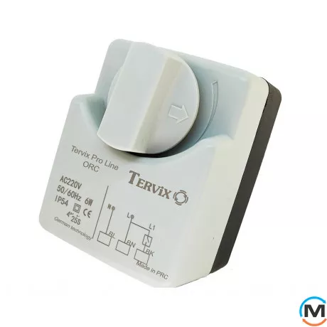 3-ходовий кульовий клапан н/з 3/4" DN20 з електроприводом Tervix Pro Line ORC 3-way, Діаметр різьблення: 3/4", Положення приводу: Нормально закрито, Управління: 3 точки, фото 