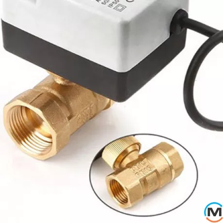 2-ходовий кульовий клапан н/в 1" DN25 з електроприводом Tervix Pro Line ORC, Діаметр різьблення: 1", Положення приводу: Нормально відкритий, Управління: 2 точки, фото , зображення 4