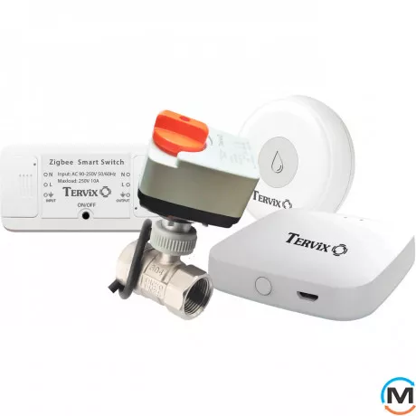 Система защиты от потопа для умного дома Tervix Premium ZigBee Water Stop на 1 трубу 3/4", Вариант: с одним краном, Диаметр резьбы: 3/4", фото 