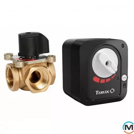 Комплект клапана TOR DN50 Rp 2" та електричного приводу AZOG 3 точки 220В АС Tervix, Діаметр різьблення: 2", фото 