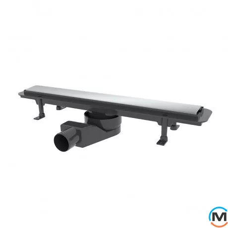 Душевой канал Waterway Stream 600 корпус черный 2-сторонняя решетка нержавейка/плитка, Цвет: Чёрный, Длина (мм): 595, Ширина (мм): 108, Материал: Металл, пластик, фото 