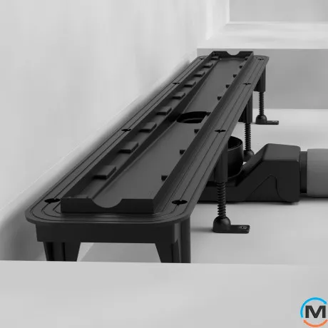 Душовий канал Waterway Stream 900 корпус чорний, Колір: Чорний, Довжина (мм): 908, Ширина (мм): 120, Матеріал: Сталь нержавіюча, фото , зображення 3