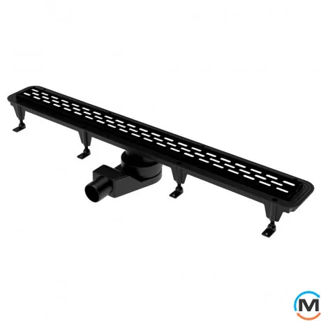 Душовий канал Waterway Stream 900 корпус чорний грати Old Line чорна, Колір: Чорний, фото 