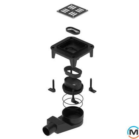 Душовий трап Waterway Spot X 10х10 корпус сірий, фото , зображення 2