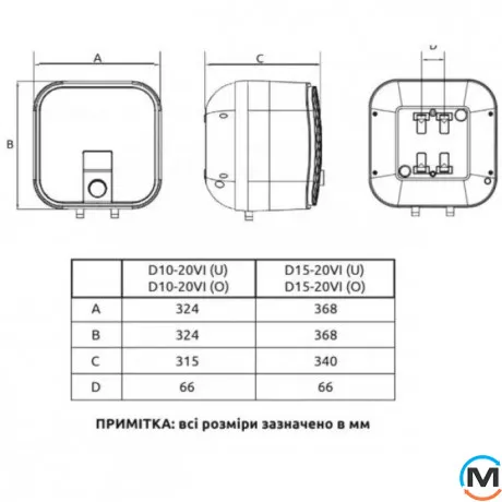 Бойлер электрический Midea PRIME D10-20VI (O) компакт с новым стильным дизайном, Объем (л): 10, Исполнение: Над мойкой, фото , изображение 7