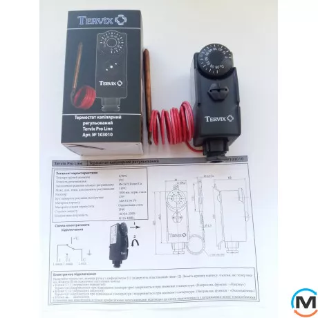 Термостат капиллярный Tervix ProLine поверхн.регуляция 0-90С дл.капилляра 1000 мм, фото , изображение 3