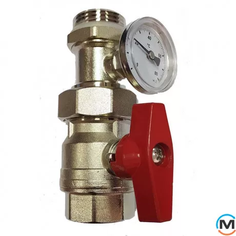 Кран з термометром (червона ручка) Tervix, Колір: червоний, фото 