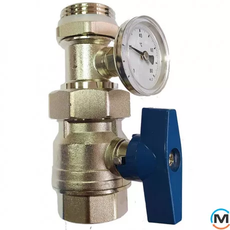 Кран з термометром (синя ручка) Tervix, Колір: Синій, фото 