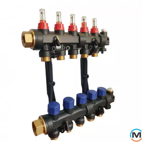 Колектор пластиковий на 10 контурів з витратомірами Tervix Pro Line, Кількість виходів: 10, фото 