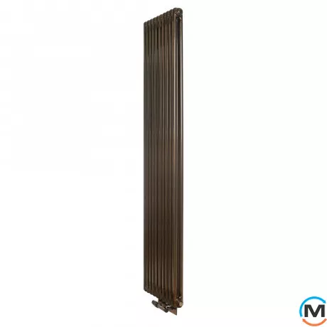 Радіатор Luxrad Columnus двотрубний 1800x450x66 (1244 Вт) підключення нижнє центральне "LOFT", Виконання: Вертикальний, Колір: Метал, Висота (мм): 1800, Кількість рядів: 2, Довжина (мм): 450, фото 