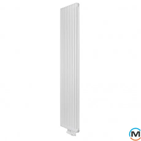 Радіатор Luxrad Columnus двотрубний 2000x450x66 (1387 Вт) підключення нижнє центральне білий RAL, Виконання: Вертикальний, Колір: Білий, Висота (мм): 2000, Кількість рядів: 2, Довжина (мм): 450, фото 