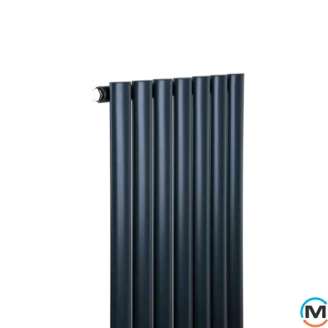 Радиатор Luxrad Oval 1700х410х88 (816 Вт) подключение нижнее центр антрацит RAL7016, Цвет: Антрацит, фото , изображение 2