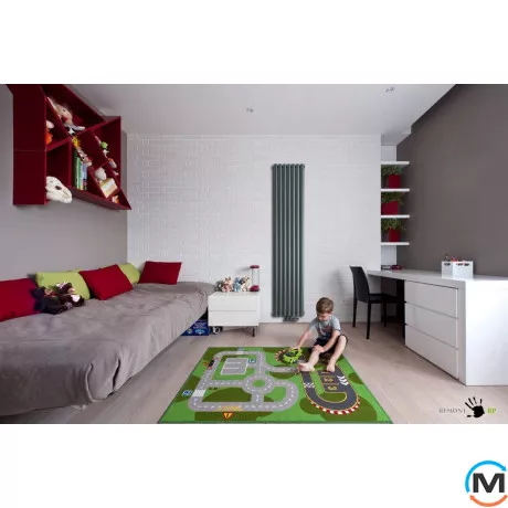 Радиатор Luxrad Oval Double 1700х410х88 (1420 Вт) подключение нижнее центр антрацит RAL7016, Цвет: Антрацит, фото , изображение 4