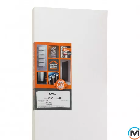 Радиатор Luxrad Oval 1700х410х88 (816 Вт) подключение нижнее центр антрацит RAL7016, Цвет: Антрацит, фото , изображение 6