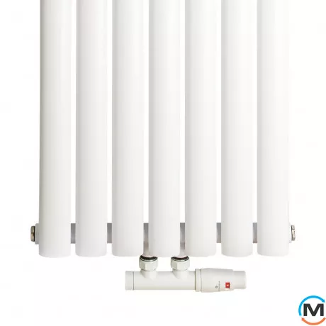 Радіатор Luxrad Oval 1700х410х88 (816 Вт) підключення нижнє центр білий RAL9003, Колір: Білий, фото , зображення 3