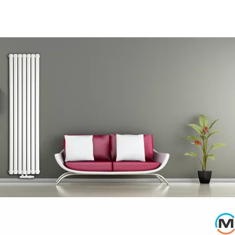 Радіатор Luxrad Oval 1700х410х88 (816 Вт) підключення нижнє центр білий RAL9003, Колір: Білий, фото , зображення 5