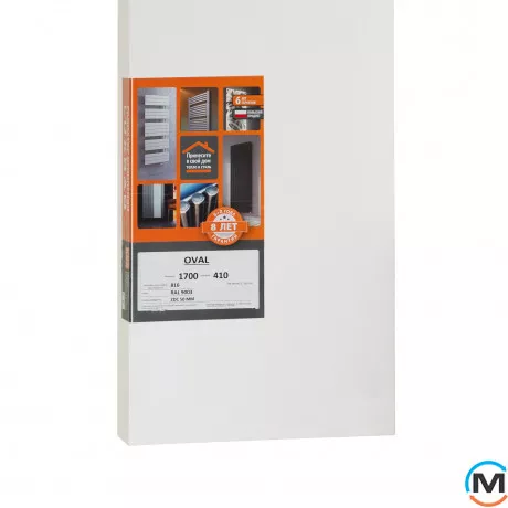 Радіатор Luxrad Oval 1700х410х88 (816 Вт) підключення нижнє центр білий RAL9003, Колір: Білий, фото , зображення 8