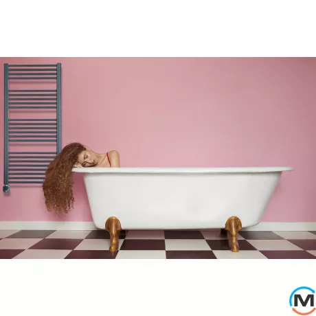 Електричний сушка для рушників Luxrad Regular 1160х500х77-96 антрацит RAL 7016 тен (600 Вт) з кабел, Висота (мм): 1160, Модифікація: с кабелем, Виконання: Лівий, фото , зображення 6