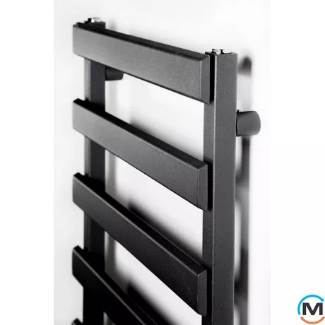 Электрический полотенцесушитель Luxrad Scala NEW 1230х500х79-89 антрацит RAL 7016 тен (600 Вт) с каб, Цвет: Антрацит, Высота (мм): 1230, Модификация: с кабелем, Исполнение: Левый, фото , изображение 2