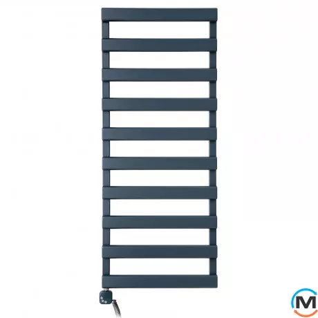 Электрический полотенцесушитель Luxrad Scala NEW 1230х500х79-89 антрацит RAL 7016 тен (600 Вт) с каб, Цвет: Антрацит, Высота (мм): 1230, Модификация: с кабелем, Исполнение: Левый, фото 