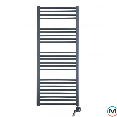 Електричний сушка для рушників Luxrad Regular 1160х500х77-96 антрацит RAL 7016 тен (600 Вт) з кабел, Висота (мм): 1160, Модифікація: с кабелем, Виконання: Правий, фото 