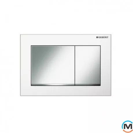 Смывная клавиша Geberit Omega30, белая/матовый хром (115.080.KL.1), фото 