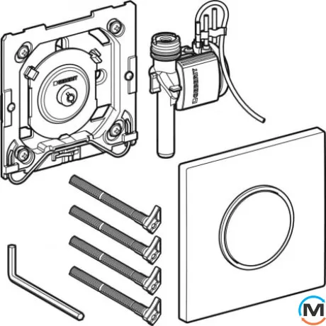 Кнопка для писсуара Geberit Sigma 10, светлый хром/матовый, хром/светлый хром (116.015.KH.1), фото , изображение 3