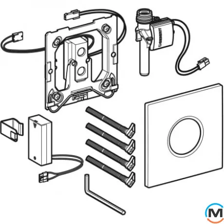 Система електронного управління змивом пісуару Geberit Hy Tronic Samba, живлення від батарей, захисна, фото , зображення 3