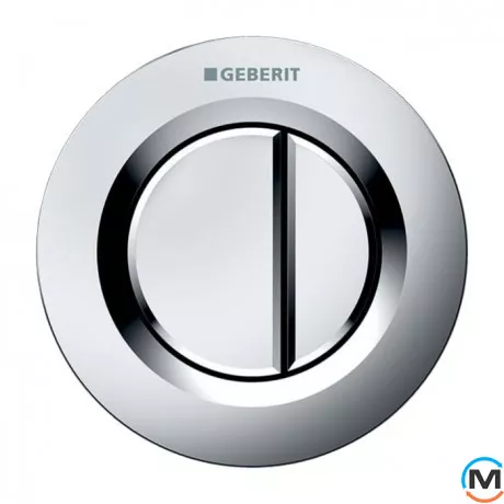 Пневмокнопка управления смывом унитаза Geberit type 10, двойной смыв, хром матовый (116.043.46.1), фото 