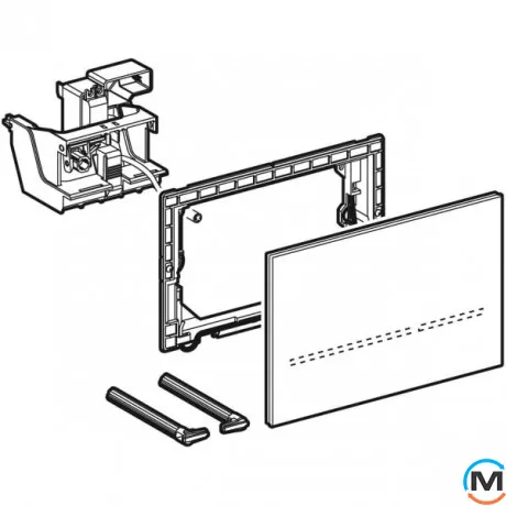 Смывная клавиша для унитазов Geberit Sigma 80 для UP320 с бесконтактным смывом, черное стекло (116.0, фото , изображение 2