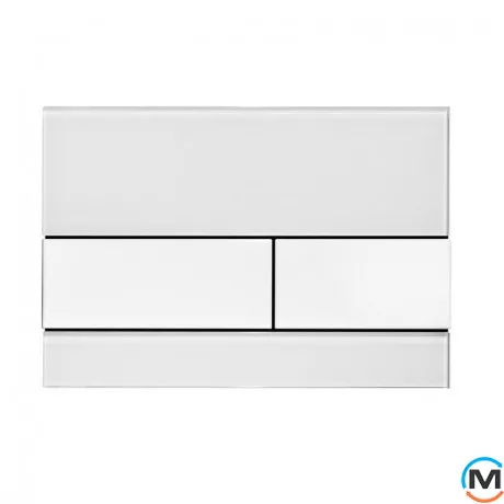 Панель змиву з двома клавішами TECEsquare, скло біле, кнопки-білі (9240800), фото 