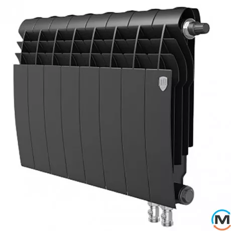 Радиатор Royal Thermo BiLiner 350 Noir Sable VR - 10 секций, Цвет: Черный, Межосевое расстояние (мм): 350, Кол-во секций: 10, фото 